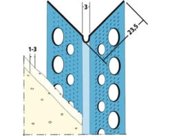 Dunpleister Grip Hoekbeschermer 1030DG-2600 Mm, Verzinkt Voor Pleisterlaagdikte 1-3 Mm