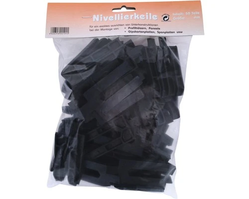 Kunststof Wig Zwart 6 Mm, Zak 50 Stuks 1 Kunststof Wig Zwart 6 Mm, Zak 50 Stuks