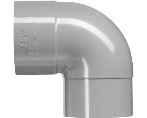 MARTENS Bocht, Hwa, PVC, 1 X Lijmmof, Grijs, 87°, 100 Mm 1 MARTENS Bocht, Hwa, PVC, 1 X Lijmmof, Grijs, 87°, 100 Mm