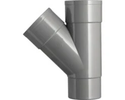 MARTENS T-stuk Hwa, PVC, 2 X Lijmmof, Grijs, 45°, 80 Mm