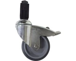 Wiel Rubber Met Rem En Expander Voor Steigerbuis Ø 48 Mm