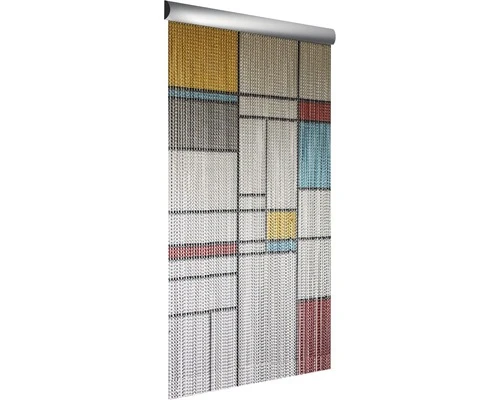 DEGOR Deurgordijn Aluminium Schakel Mondiaan Zilver 90x210 Cm 1 DEGOR Deurgordijn Aluminium Schakel Mondiaan Zilver 90x210 Cm