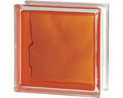 Glasblok Oranje Wolk Brilly 19x19x8 Cm
